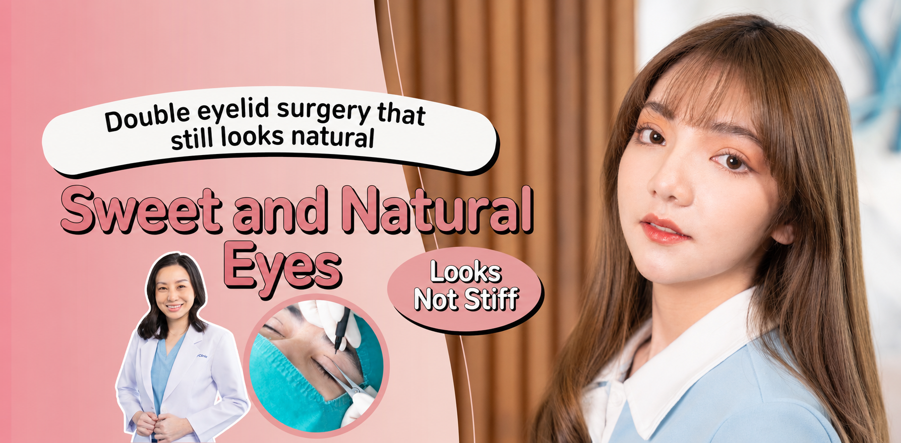 How to get double eyelids without scarring, sweet and gentle eyes, not hard looking
